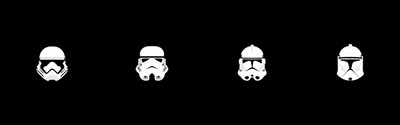 

Akhuratha Wall Poster Star-Wars-clone-trooper-stormtrooper-helmet-minimalism-multiple-display Paper Print(12 inch X 18 inch, Rolled)