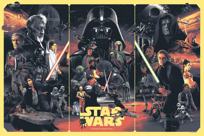 

Aabhaas Wall Poster movie-poster-Star-Wars-Leia-Organa-Darth-Vader-Luke-Skywalker-Han-Solo-stormtrooper-Yoda-Boba-Fett-Ewok-R-D-grandmoff-tarkin-Obi-Wan-Kenobi-Jaba-The-Hut-collage Paper Print(12 inch X 18 inch, Rolled)
