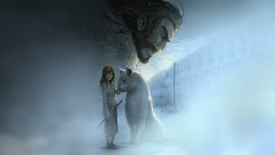 

Aabhaas Wall Poster-Game-of-Thrones-the-wall-Arya-Stark-direwolves Paper Print(12 inch X 18 inch, Rolled)