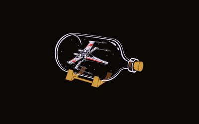 

Akhuratha Wall Poster Star-Wars-X-wing-minimalism-ship-in-a-bottle Paper Print(12 inch X 18 inch, Rolled)