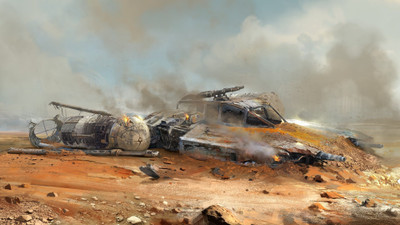 

Akhuratha Wall Poster Star-Wars-crash-artwork-science-fiction-Y-Wing-wreck Paper Print(12 inch X 18 inch, Rolled)
