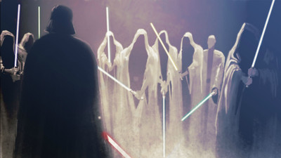 

Aabhaas Wall Poster Star-Wars-Darth-Vader-lightsaber-Obi-Wan-Kenobi-sky-walker Paper Print(12 inch X 18 inch, Rolled)