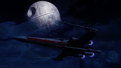 

Aabhaas Wall Poster Star-Wars-artwork-Death-Star-X-wing Paper Print(12 inch X 18 inch, Rolled)