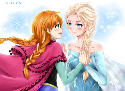 

Aabhaas Wall Poster -Princess-Elsa-Princess-Anna-Frozen-movie-movies-artwork-Elsanna Paper Print(12 inch X 18 inch, Rolled)