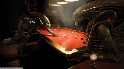 

Aabhaas Wall Poster aliens-D-Predator-movie-anime-pool-table-Alien-vs.-Predator-bar-billiards Paper Print(12 inch X 18 inch, Rolled)