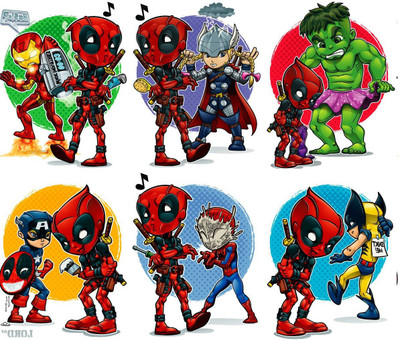 

Akhuratha Wall Poster Deadpool-Captain-America-Wolverine-Thor-Hulk-humor-Marvel-Comics-The-Avengers Paper Print(12 inch X 18 inch, Rolled)