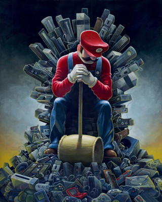

Akhuratha Wall Poster-Super-Mario-Game-of-Thrones-crossover-Iron-Throne-hammer Paper Print(18 inch X 12 inch, Rolled)