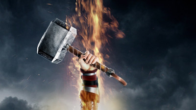 

Akhuratha Wall Poster movies-Thor-hammer-Thor--The-Dark-World-Mjolnir-arms-up Paper Print(12 inch X 18 inch, Rolled)