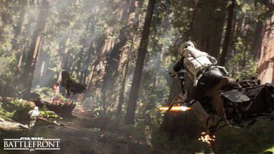 

Akhuratha Wall Poster /-Star-Wars-Battlefront-Star-Wars-speeder-bike-Endor-Battle-of-Endor-trees-scout-trooper Paper Print(12 inch X 18 inch, Rolled)