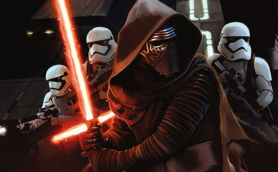 

Aabhaas Wall Poster Star-Wars-Episode-VII---The-Force-Awakens-artwork-Kylo-Ren-stormtrooper Paper Print(12 inch X 18 inch, Rolled)