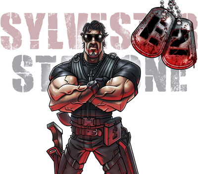 

Akhuratha Wall Poster -Sylvester-Stallone-drawing-movies-The-Expendables- Paper Print(12 inch X 18 inch, Rolled)