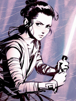 

Aabhaas Wall Poster Rey-artwork-Digital-D-digital-art-Star-Wars-Star-Wars-The-Force-Awakens Paper Print(12 inch X 18 inch, Rolled)