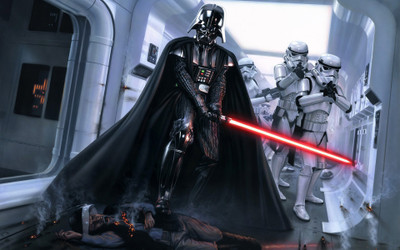 

Aabhaas Wall Poster Darth-Vader-Star-Wars-lightsaber-stormtrooper Paper Print(12 inch X 18 inch, Rolled)