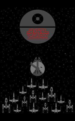 

Akhuratha Wall Poster Star-Wars-Millennium-Falcon-X-wing-Y-Wing-Death-Star-space-minimalism-portrait-display Paper Print(18 inch X 12 inch, Rolled)