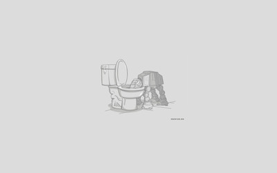 

Aabhaas Wall Poster Star-Wars-AT-AT-Walker-toilets-minimalism-humor Paper Print(12 inch X 18 inch, Rolled)