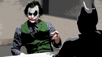 

Aabhaas Wall Poster Batman-The-Dark-Knight-Joker-MessenjahMatt Paper Print(12 inch X 18 inch, Rolled)