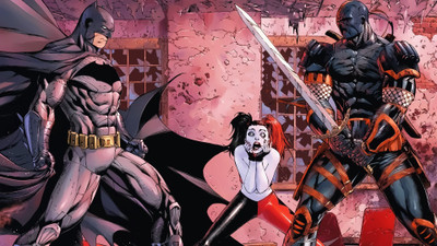 

Aabhaas Wall Poster Deathstroke-Harley-Quinn-Batman Paper Print(12 inch X 18 inch, Rolled)