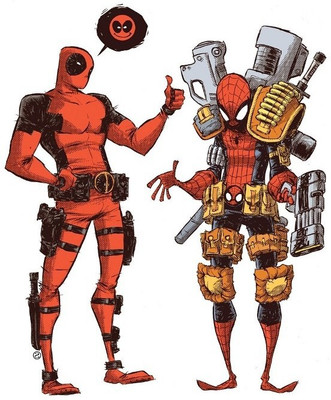 

Aabhaas Wall Poster Deadpool-Spider-Man Paper Print(12 inch X 18 inch, Rolled)