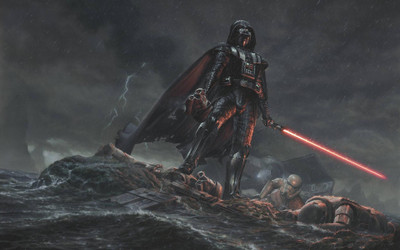 

Akhuratha Wall Poster digital-art-movies-Star-Wars-drawing-Darth-Vader Paper Print(12 inch X 18 inch, Rolled)