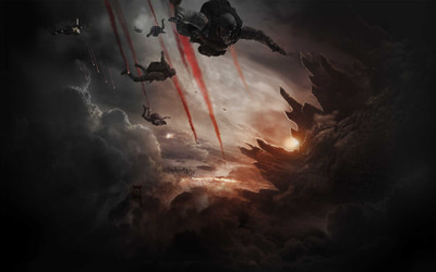 

Akhuratha Wall Poster Godzilla-movies-skydiving Paper Print(12 inch X 18 inch, Rolled)