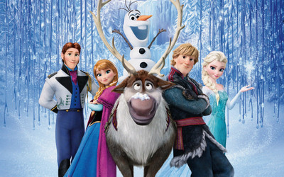 

Aabhaas Wall Poster Frozen-movie-Princess-Anna-Princess-Elsa-Olaf-movies-Kristoff-Frozen Paper Print(12 inch X 18 inch, Rolled)