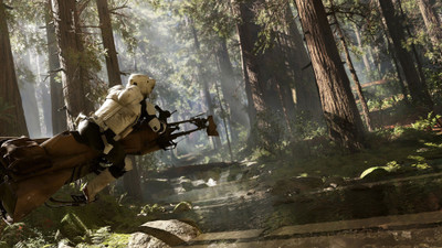 

Akhuratha Wall Poster speeder-bike-scout-trooper-Endor-Star-Wars-Battlefront-Star-Wars-EA-Games Paper Print(12 inch X 18 inch, Rolled)