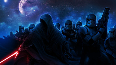 

Aabhaas Wall Poster Kylo-Ren-stormtrooper-artwork-Star-Wars-science-fiction-Star-Wars-The-Force-Awakens Paper Print(12 inch X 18 inch, Rolled)