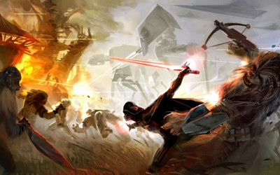 

Aabhaas Wall Poster /-Star-Wars-Darth-Vader-Wookiees-Sith-AT-AT Paper Print(12 inch X 18 inch, Rolled)