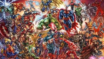 

Akhuratha Wall Poster The-Avengers-Spider-Man-Hulk-Wolverine-Thor-Captain-America-The-Flash-Green-Lantern-Superman-Batman Paper Print(12 inch X 18 inch, Rolled)