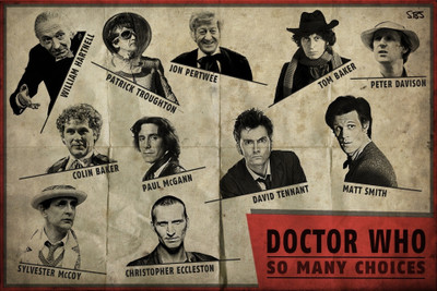

Aabhaas Wall Poster-Doctor-Who-The-Doctor-David-Tennant-Christopher-Eccleston-Matt-Smith-Tom-Baker-artwork Paper Print(12 inch X 18 inch, Rolled)