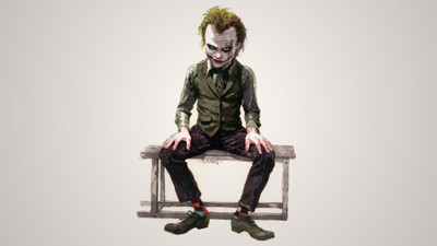 

Akhuratha Wall Poster anime-caricature-artwork-simple-background-Batman-jocker Paper Print(12 inch X 18 inch, Rolled)