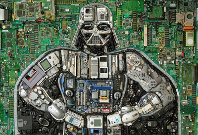 

Aabhaas Wall Poster Star-Wars-motherboards-Darth-Vader-circuit-boards-hardware-Nintendo-controllers-Ipod-computer-mice-floppy-disk Paper Print(12 inch X 18 inch, Rolled)