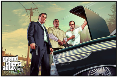 

Aabhaas GTA - GrATHAND Theft Auto Wall Poster Fine Art Print(12 inch X 18 inch, Rolled)