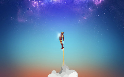 

Aabhaas Wall Poster -artwork-Iron-Man-movies-sky-flying-heroes Paper Print(12 inch X 18 inch, Rolled)