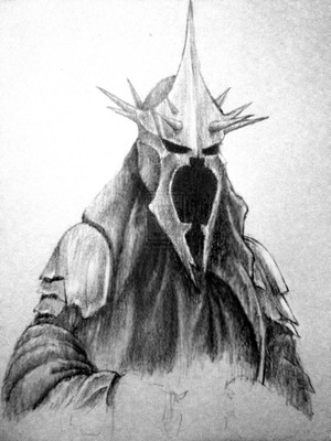 Akhuratha Wall Poster The-Lord-of-the-Rings-drawing-Witchking-of-Angmar Paper Print(18 inch X 12 inch, Rolled)