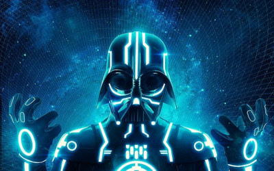 

Akhuratha Wall Poster /-Star-Wars-Darth-Vader-fan-art-Tron-mix-up Paper Print(12 inch X 18 inch, Rolled)