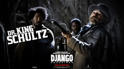 

Aabhaas Wall Poster -movies-Django-Unchained-Jamie-Foxx-Christoph-Waltz Paper Print(12 inch X 18 inch, Rolled)