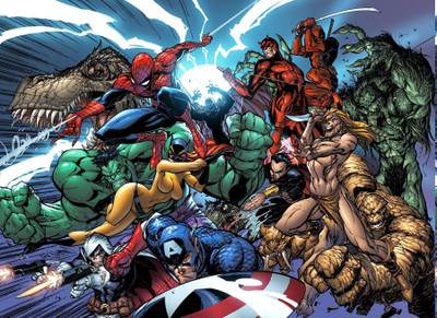

Aabhaas Wall Poster Marvel-Comics-Spider-Man-Captain-America-Daredevil-Namor-Hulk-Deadpool-Man-Thing-Magneto-The-Thing Paper Print(12 inch X 18 inch, Rolled)