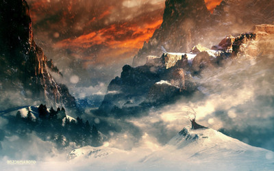 

Aabhaas Wall Poster-mountain-The-Hobbit-snow Paper Print(12 inch X 18 inch, Rolled)