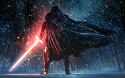 

Akhuratha Wall Poster Star-Wars-Episode-VII---The-Force-Awakens-Kylo-Ren-fantasy-art-lightsaber Paper Print(12 inch X 18 inch, Rolled)