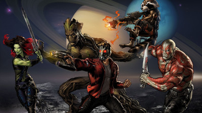 

Akhuratha Wall Poster Guardians-of-the-Galaxy-Star-Lord-Gamora-Rocket-Raccoon-Groot-Drax-the-Destroyer Paper Print(12 inch X 18 inch, Rolled)