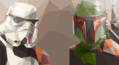 

Akhuratha Wall Poster Star-Wars-Boba-Fett-stormtrooper-low-poly Paper Print(12 inch X 18 inch, Rolled)