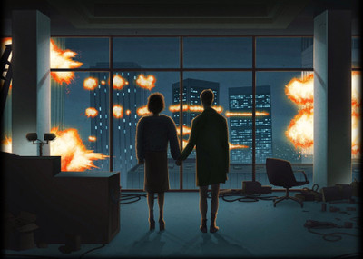 

Aabhaas Wall Poster artwork-movies-Fight-Club-explosion Paper Print(12 inch X 18 inch, Rolled)