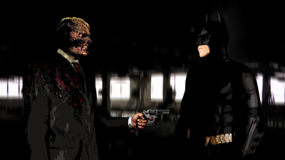 

Aabhaas Wall Poster movies-Batman-The-Dark-Knight-Two-Face-MessenjahMatt Paper Print(12 inch X 18 inch, Rolled)