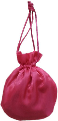 Shreeji Decoration Plain Handmade Silk Potli Batwa Pouch Bag Gift For Women Potli(Pink) available at flipkart for Rs.95