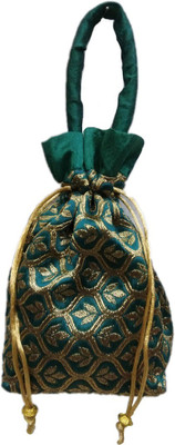 

Shreeji Decoration Embroidery Leaves Handmade Silk Potli Batwa Pouch Bag Gift For Women Potli(Multicolor)