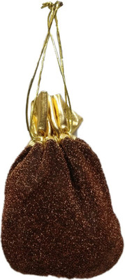

Shreeji Decoration Shiny Handmade Silk Potli Batwa Pouch Bag Gift For Women Potli(Brown)