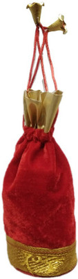 

Shreeji Decoration Bell Draw String Handmade Silk Potli Batwa Pouch Bag Gift For Women Potli(Red)