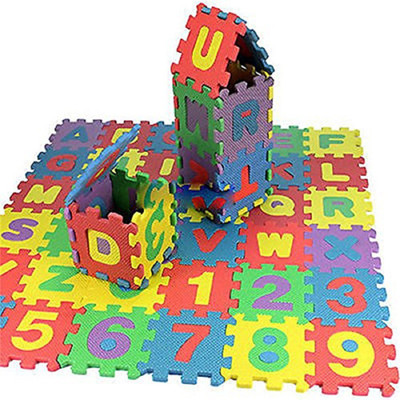 

Taaza Garam Kids High Quality Puzzle Style Mat With Pop Out Numbers And English Alphabets 36 PCS(36 Pieces)