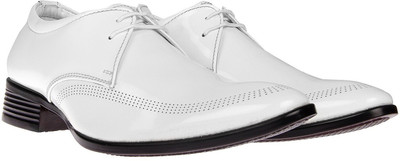 

XE Looks Men's Patent Leather Stylish Corporate Casuals, Formal Shoes, Office Shoes, Slip Ons (6-11) Derby For Men(White